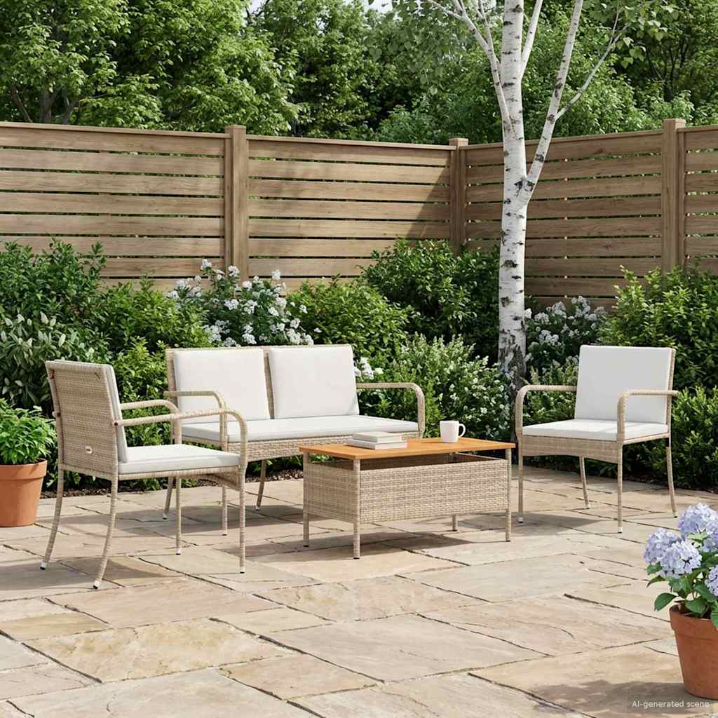 vidaXL Tuinset met kussen staal