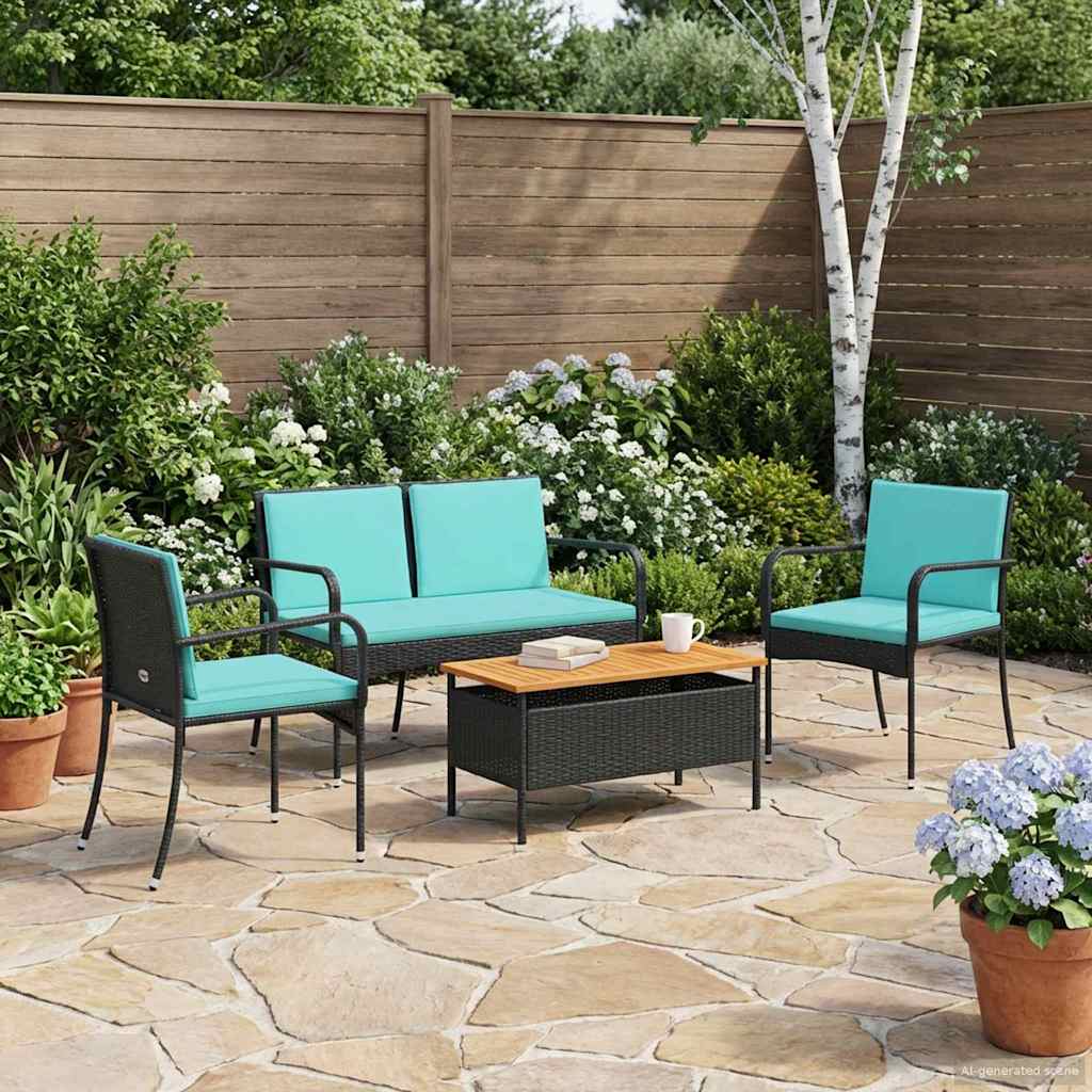 vidaXL Tuinset met kussen staal