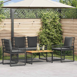 vidaXL Buitenmeubels set 4 pcs Zwart en Donker Grijs