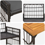 vidaXL Buitenmeubels set 4 pcs Zwart en Donker Grijs