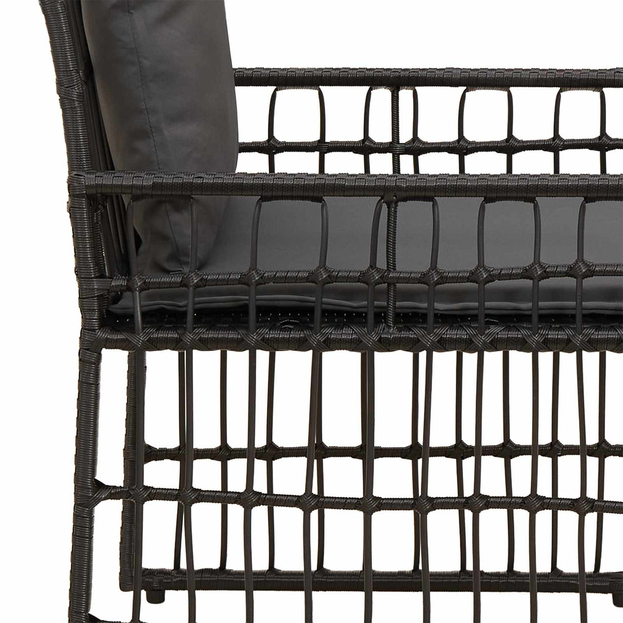 vidaXL Buitenmeubels set 4 pcs Zwart en Donker Grijs