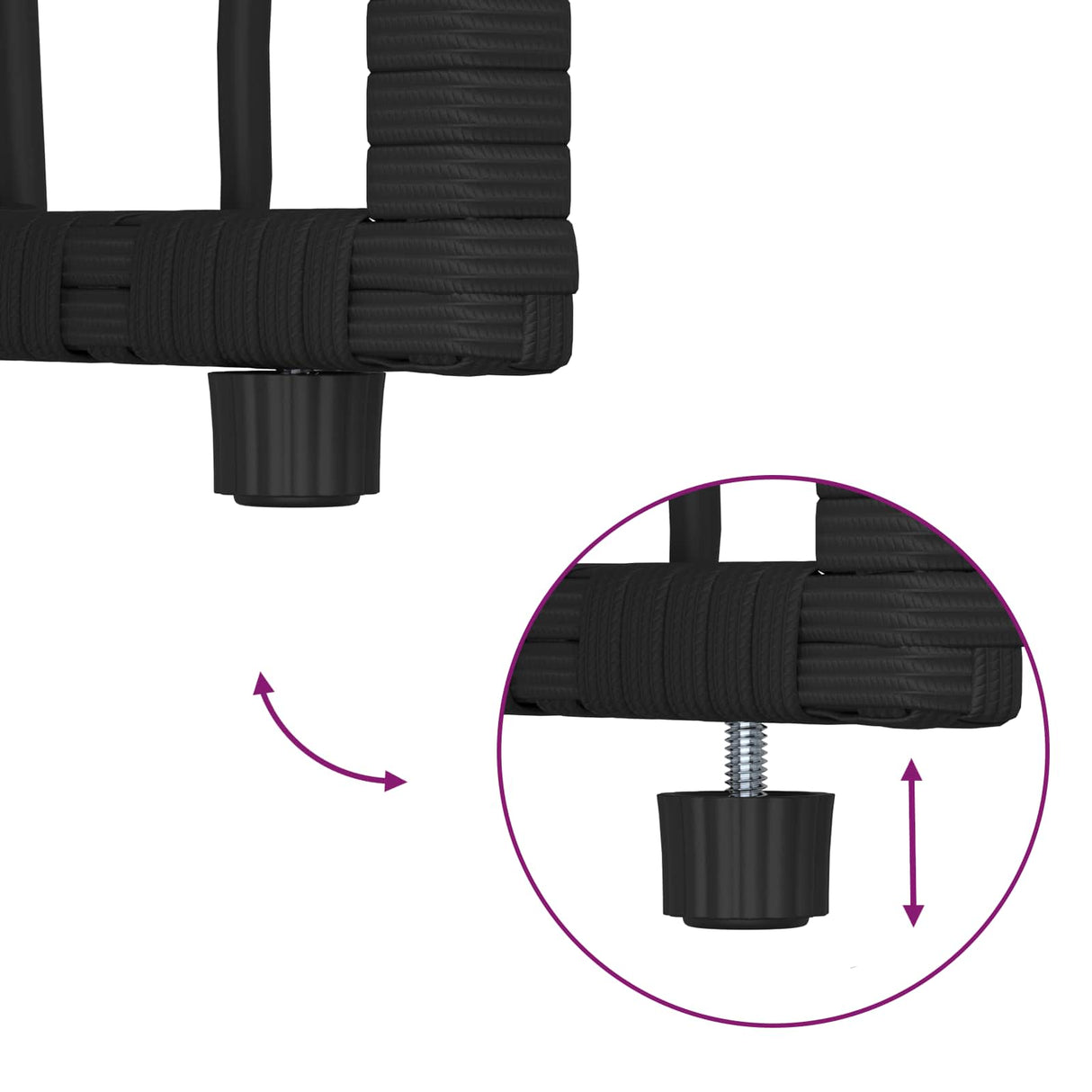 vidaXL Buitenmeubels set 4 pcs Zwart en Donker Grijs