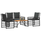 vidaXL Buitenmeubels set 4 pcs Zwart en Donker Grijs