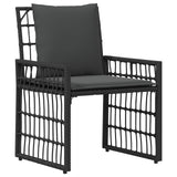 vidaXL Buitenmeubels set 4 pcs Zwart en Donker Grijs