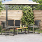 vidaXL Buitenmeubels set 4 pcs Zwart en Donker Grijs