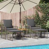 vidaXL Buitenmeubels set 4 pcs Zwart en Donker Grijs