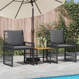 vidaXL Buitenmeubels set 4 pcs Zwart en Donker Grijs