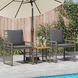 vidaXL Buitenmeubels set 4 pcs Zwart en Donker Grijs
