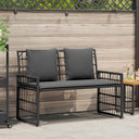 vidaXL Tuinbank Effen Zwart en Donker Grijs 116 x 55 x 82 cm