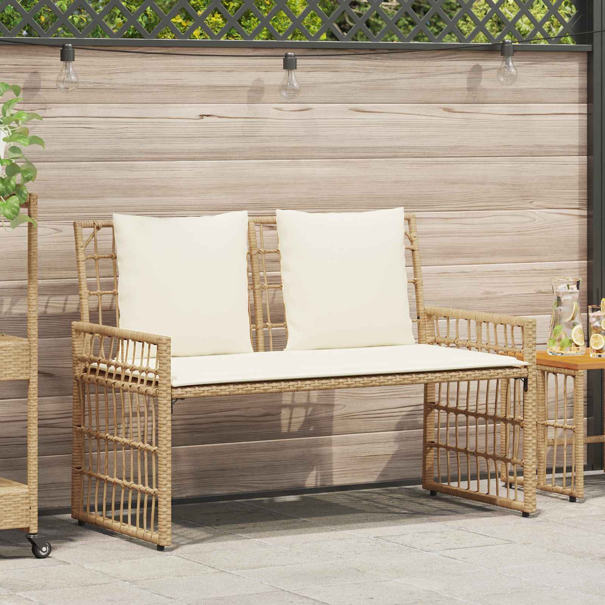 vidaXL Tuinbank Effen Zwart en Donker Grijs 116 x 55 x 82 cm