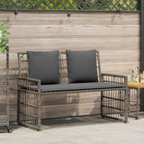 vidaXL Tuinbank Effen Zwart en Donker Grijs 116 x 55 x 82 cm