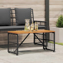 vidaXL Garden Table Black 80 x 40 x 40 cm Steel and Poly Rattan