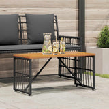 vidaXL Garden Table Black 80 x 40 x 40 cm Steel and Poly Rattan
