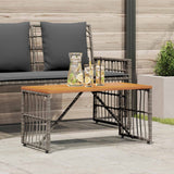 vidaXL Garden Table Black 80 x 40 x 40 cm Steel and Poly Rattan