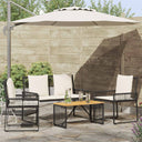 vidaXL Buitenmeubels set 4 pcs Zwart en Crème Wit poly rattan