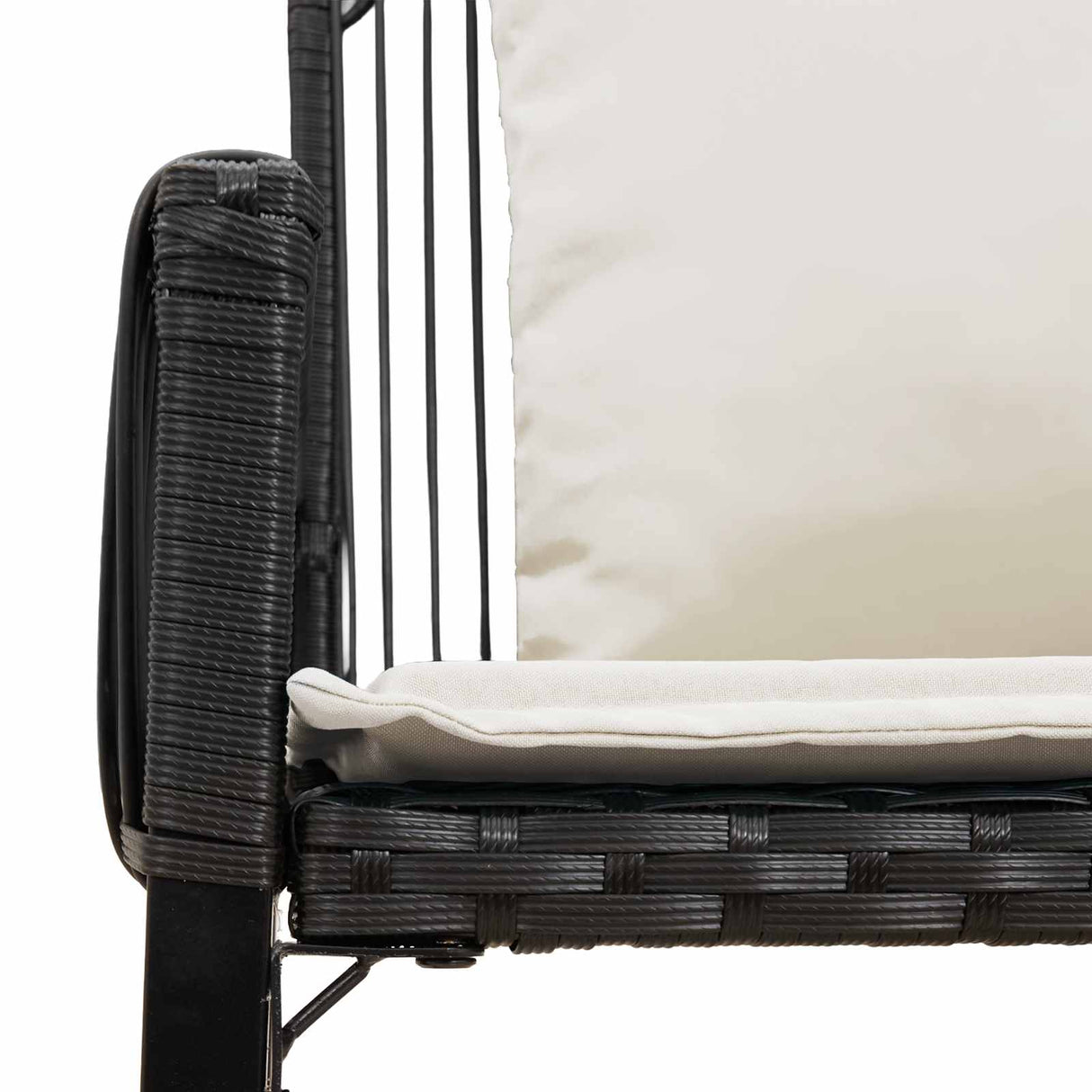 vidaXL Buitenmeubels set 4 pcs Zwart en Crème Wit poly rattan