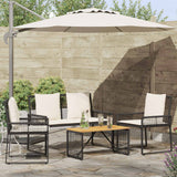 vidaXL Buitenmeubels set 4 pcs Zwart en Crème Wit poly rattan