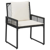 vidaXL Buitenmeubels set 4 pcs Zwart en Crème Wit poly rattan