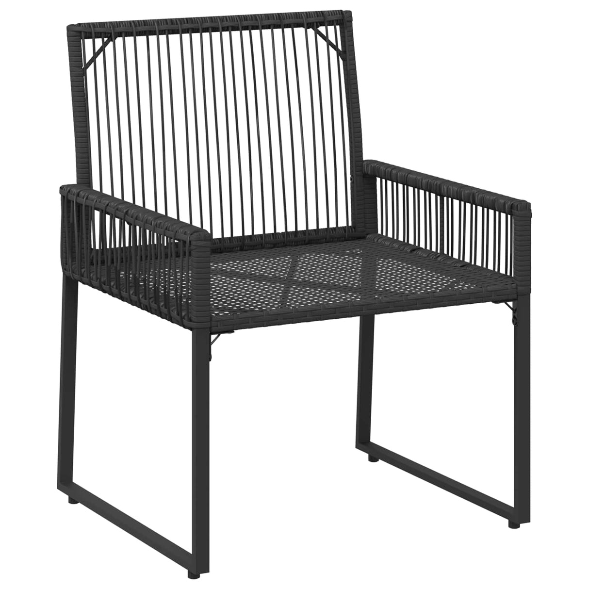 vidaXL Buitenmeubels set 4 pcs Zwart en Crème Wit poly rattan