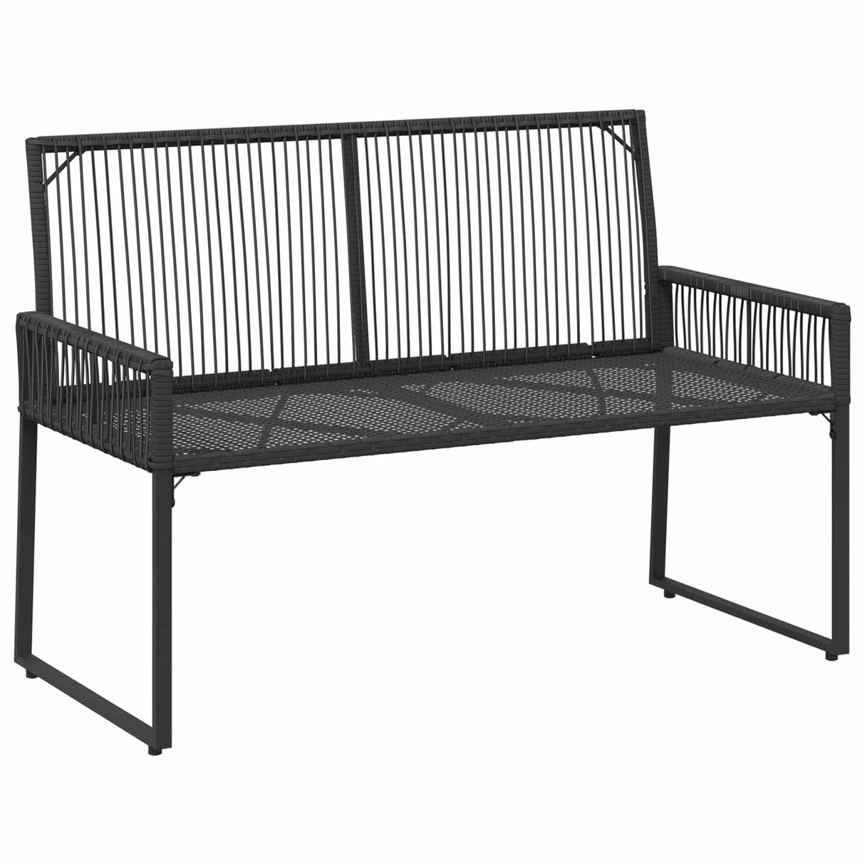 vidaXL Buitenmeubels set 4 pcs Zwart en Crème Wit poly rattan