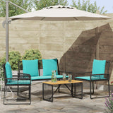 vidaXL Buitenmeubels set 4 pcs Zwart en Crème Wit poly rattan
