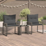vidaXL Buitenmeubels set 4 pcs Zwart en Crème Wit poly rattan