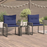 vidaXL Buitenmeubels set 4 pcs Zwart en Crème Wit poly rattan