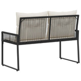 vidaXL Tuinbank met kussen 4 pcs Zwart en Crème Wit poly rattan
