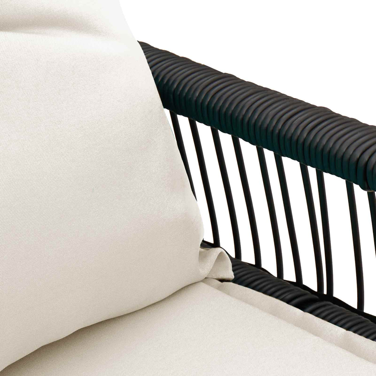 vidaXL Tuinbank met kussen 4 pcs Zwart en Crème Wit poly rattan