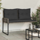 vidaXL Tuinbank met kussen 4 pcs Zwart en Crème Wit poly rattan