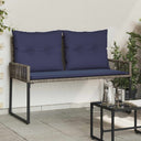 vidaXL Tuinbank met kussen 4 pcs Zwart en Crème Wit poly rattan