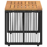 vidaXL Tuin Tafel Zwart en Bruin 80 x 40 x 40 cm poly rattan