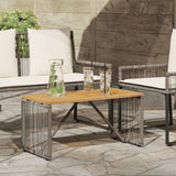 vidaXL Tuin Tafel Zwart en Bruin 80 x 40 x 40 cm poly rattan