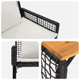 vidaXL Outdoor Lounge Set with Cushions 5 pcs Black and White
