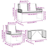 vidaXL Outdoor Lounge Set with Cushions 5 pcs Black and White