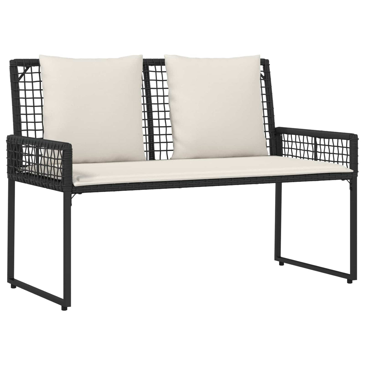 vidaXL Outdoor Lounge Set with Cushions 5 pcs Black and White