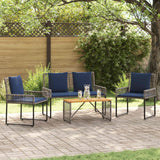 vidaXL Outdoor Lounge Set with Cushions 5 pcs Black and White