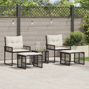 vidaXL Outdoor Lounge Set with Cushions 5 pcs Black and White