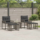 vidaXL Outdoor Lounge Set with Cushions 5 pcs Black and White