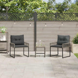 vidaXL Outdoor Lounge Set with Cushions 5 pcs Black and White