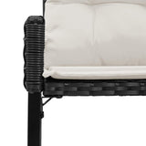 vidaXL Tuinbank Zwart en Crème Wit 118 x 55 x 82 cm PE Riet en Stof