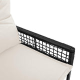 vidaXL Tuinbank Zwart en Crème Wit 118 x 55 x 82 cm PE Riet en Stof