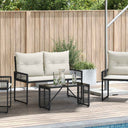 vidaXL Garden Table Black 80 x 40 x 40 cm PE Rattan and Glass
