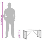 vidaXL Garden Table Black 80 x 40 x 40 cm PE Rattan and Glass
