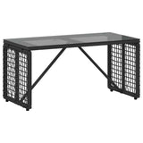 vidaXL Garden Table Black 80 x 40 x 40 cm PE Rattan and Glass