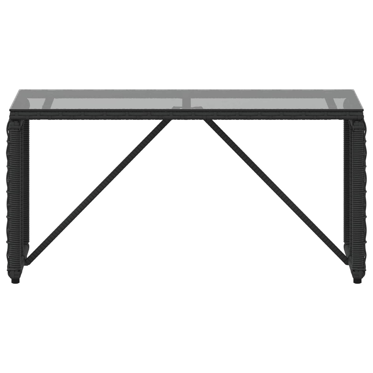 vidaXL Garden Table Black 80 x 40 x 40 cm PE Rattan and Glass
