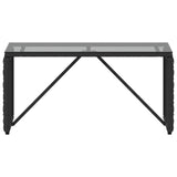 vidaXL Garden Table Black 80 x 40 x 40 cm PE Rattan and Glass