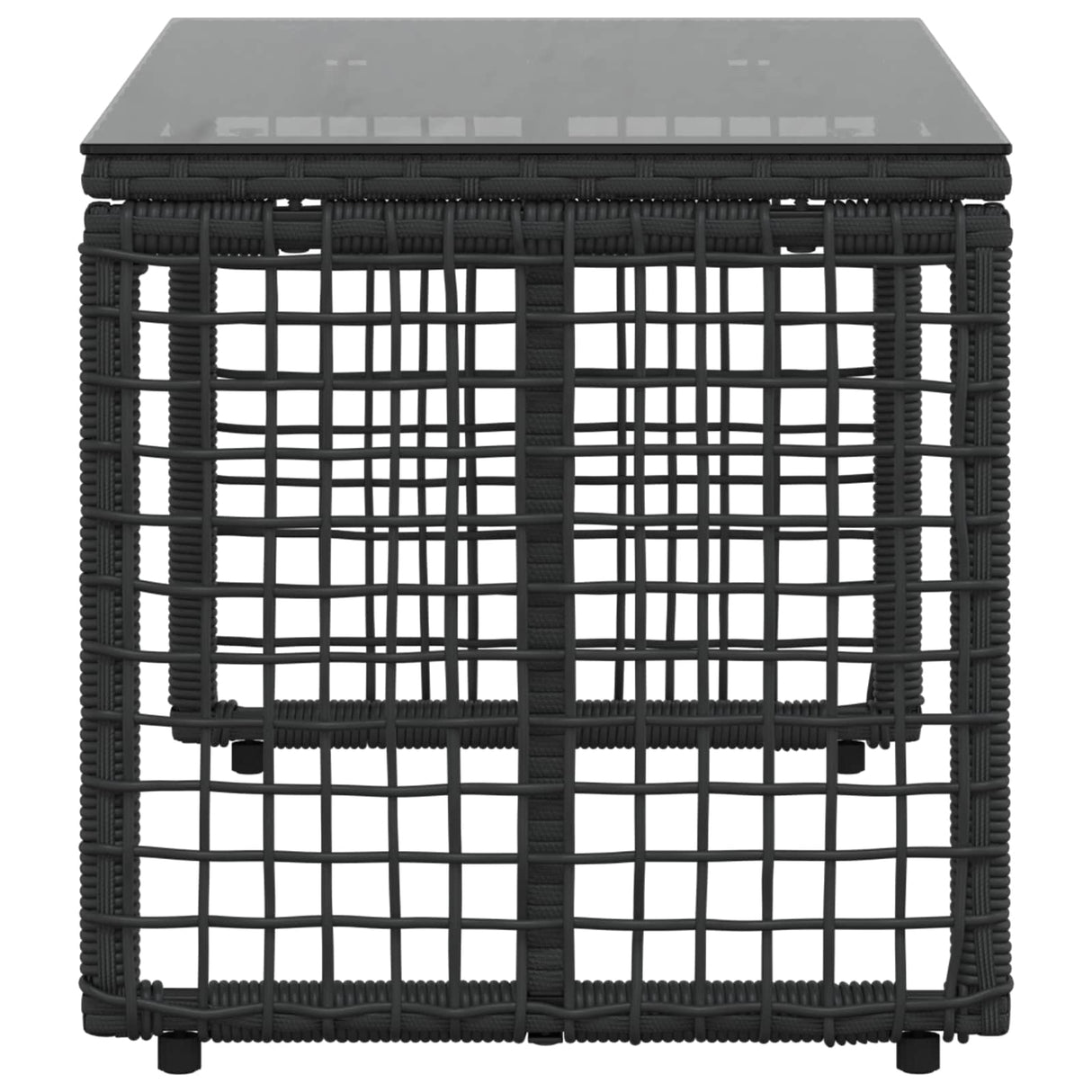vidaXL Garden Table Black 80 x 40 x 40 cm PE Rattan and Glass