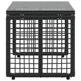 vidaXL Garden Table Black 80 x 40 x 40 cm PE Rattan and Glass