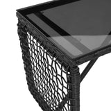 vidaXL Garden Table Black 80 x 40 x 40 cm PE Rattan and Glass